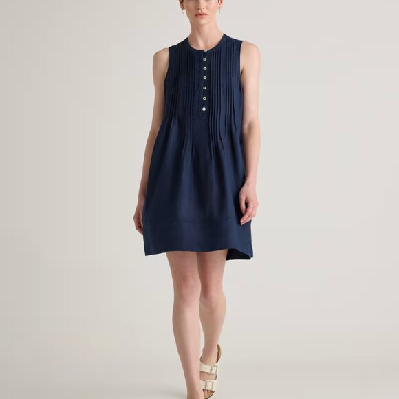 Quince Dresses & Skirts - NWOT Quince Navy Blue Organic Cotton Sleeveless Dress M